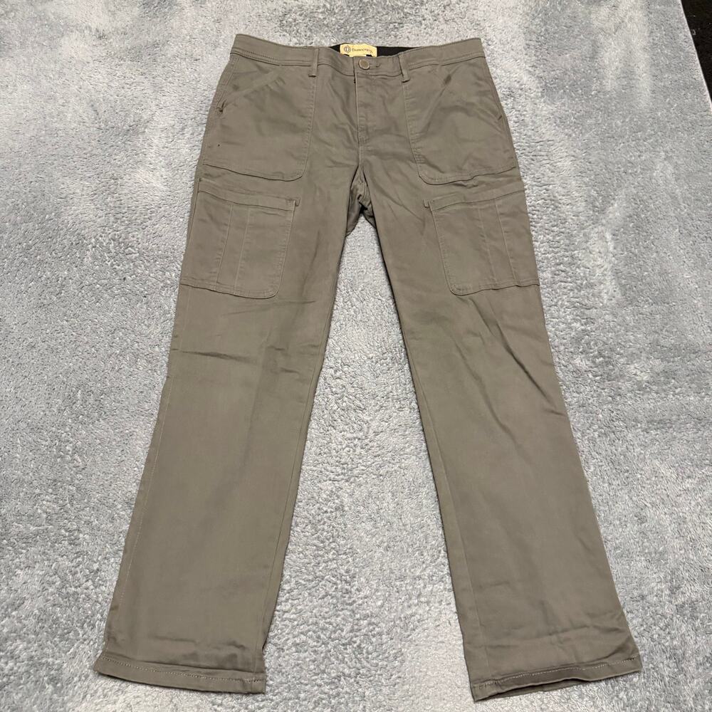 Democracy Pants Womens 12 (34x28.5) Straight stretch Cargo Green Brown